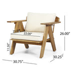 Outdoor Acacia Wood Club Chairs with Cushions (Set of 2)