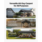 Carport Car Canopy 10 x 20 FT Heavy Duty Portable Car Garage Shelter Tent