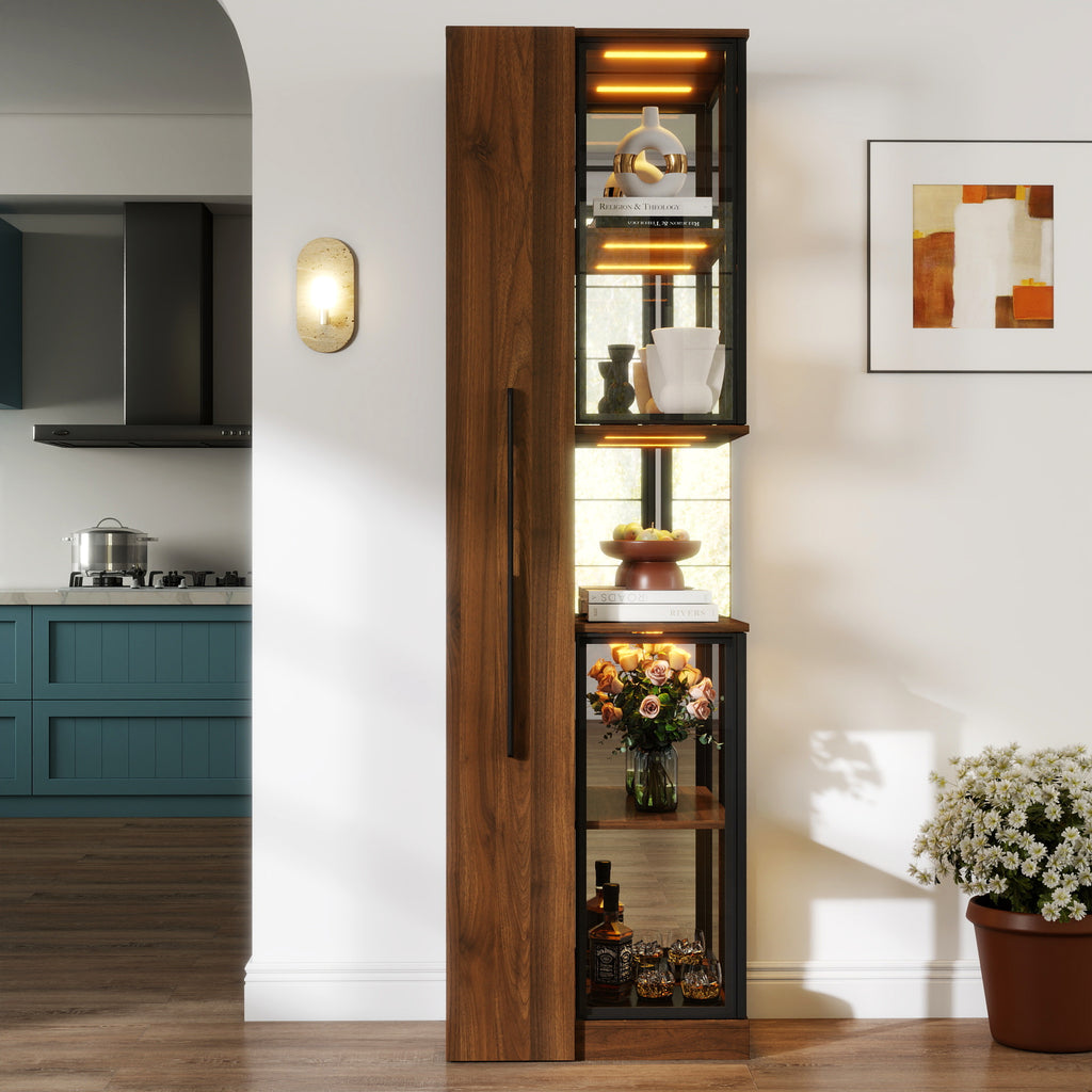 70" Display Cabinet with Glass Doors and Lights