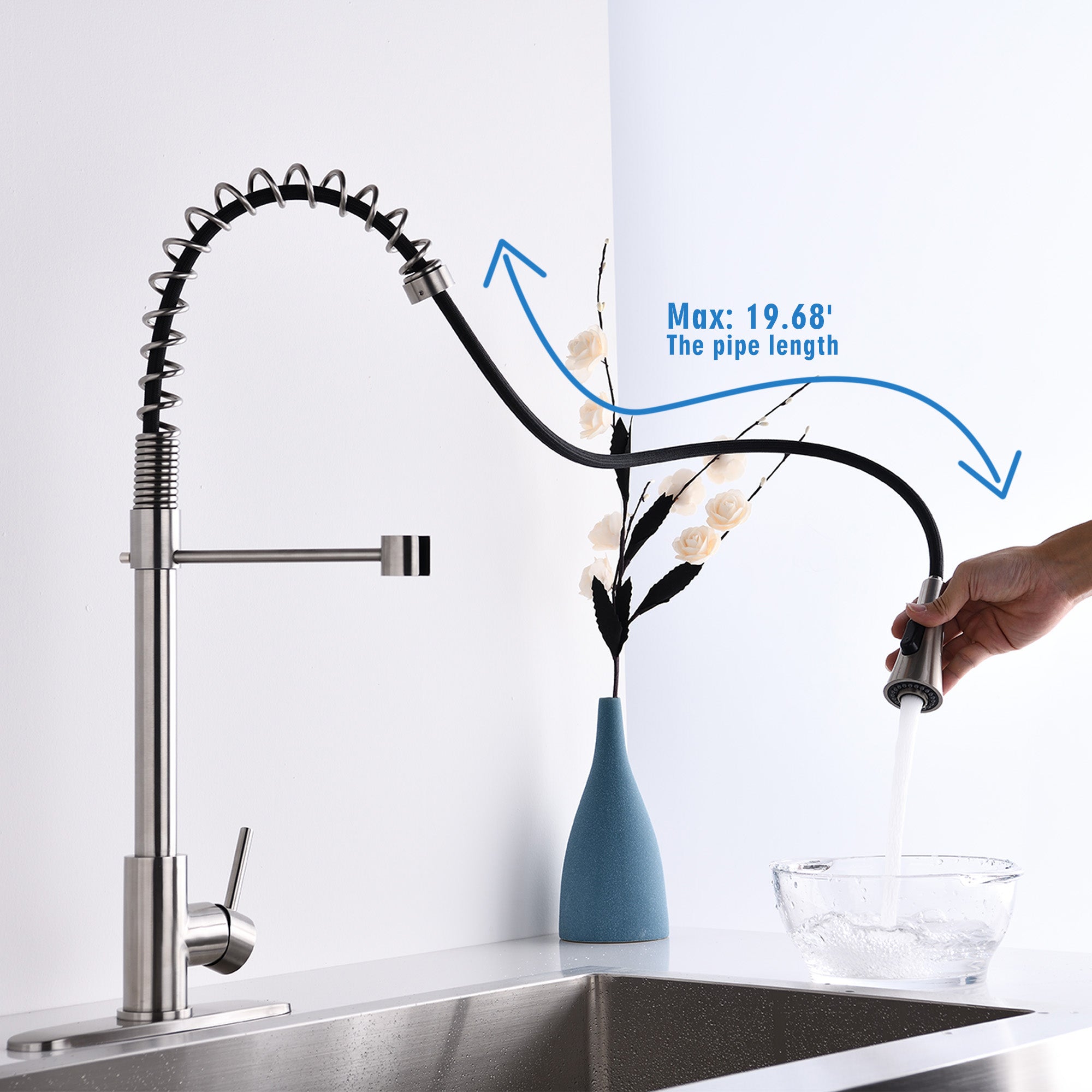 Brushed Nickel Single Handle Kitchen Faucet