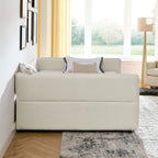 Daybed with Trundle Upholstered Tufted Sofa Bed