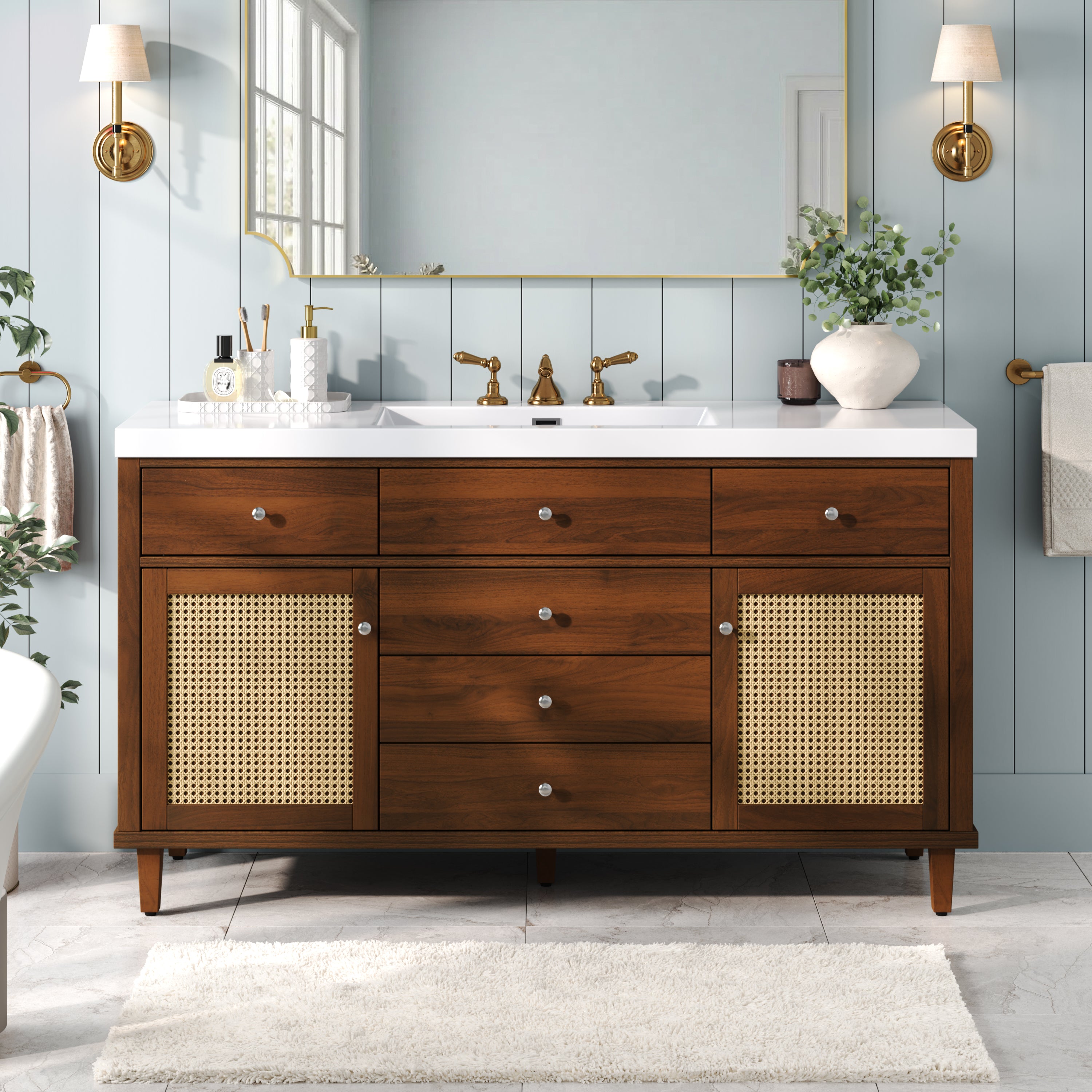 60" Bathroom Vanity with SMC Sink