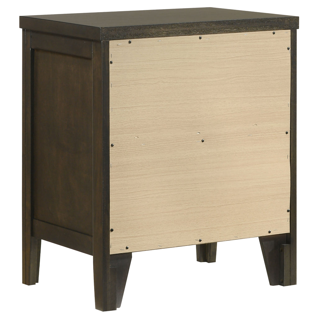 Clement Dark Cocoa 2-Drawer Nightstand Bedside Table