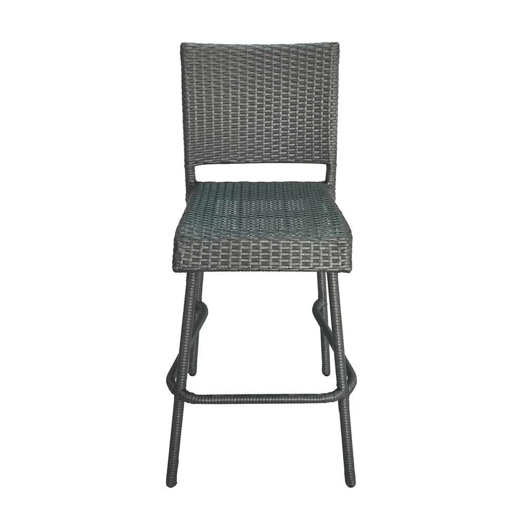 29" Outdoors PE Rattan Armless Barstools, Set of 2