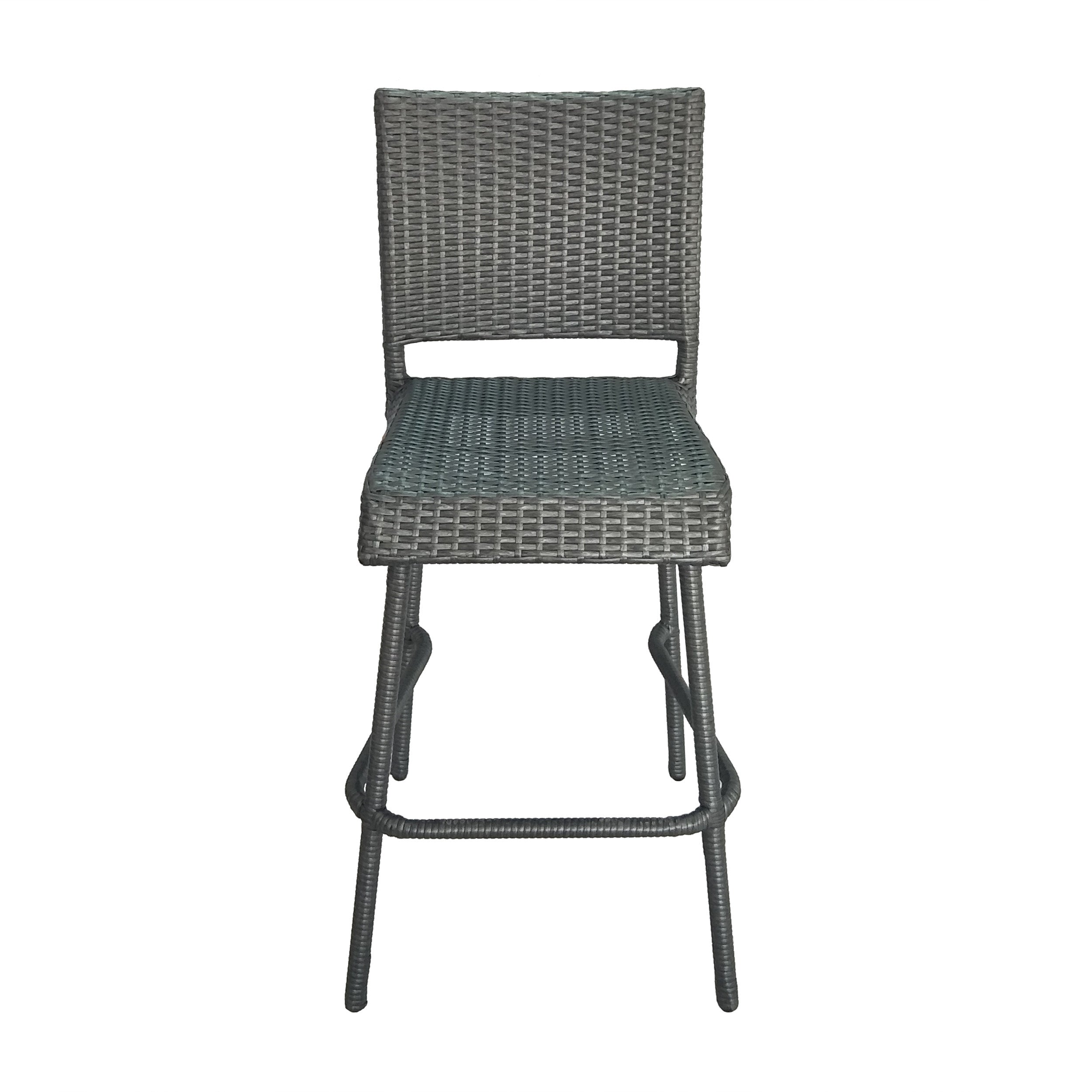29" Outdoors PE Rattan Armless Barstools, Set of 2