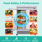 54" Commercial Refrigerator - Stainless Steel 49 Cu.Ft