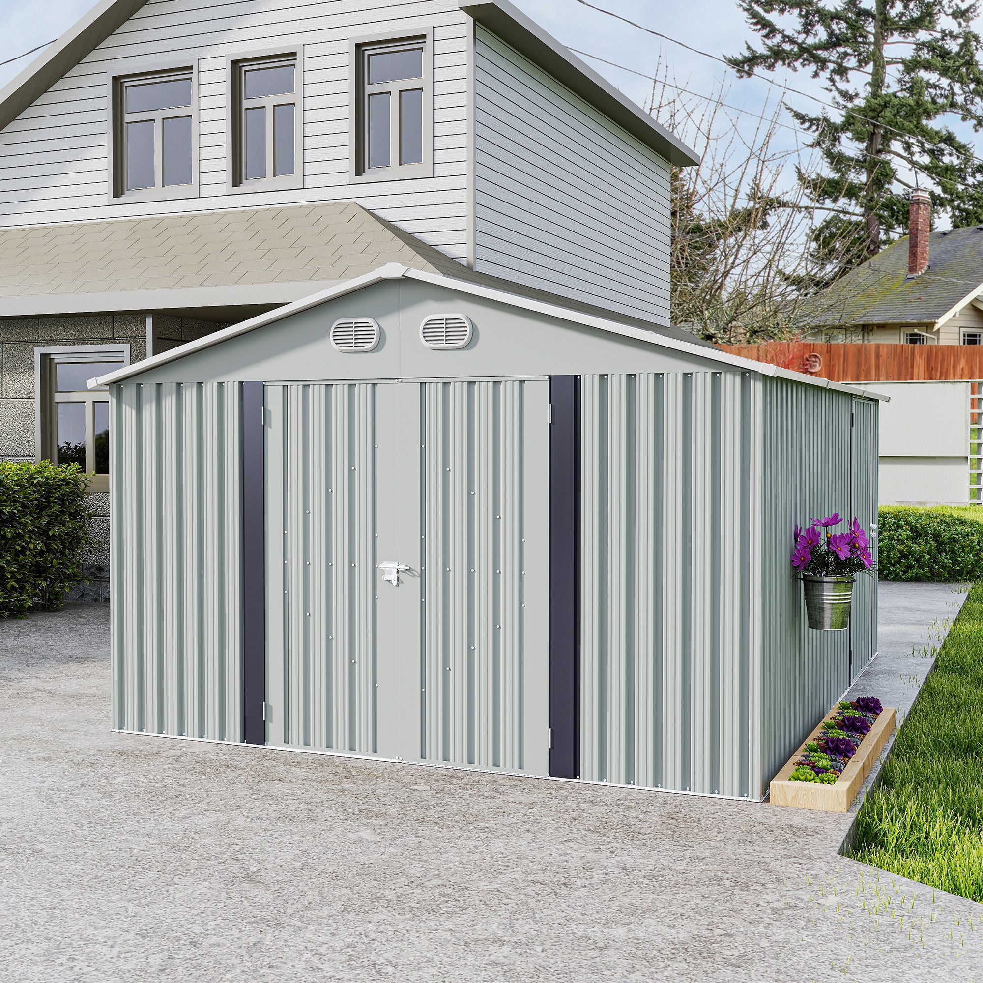 10x12 FT Outdoor Metal Storage Shed