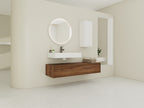 60 Inch Wall-Mounted Bathroom Vanity with Resin Sink