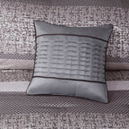 7 Piece Jacquard Comforter Set Grey/Taupe Cal King