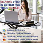 32 Inch Desk Converter, Height Adjustable Sit to Stand Riser