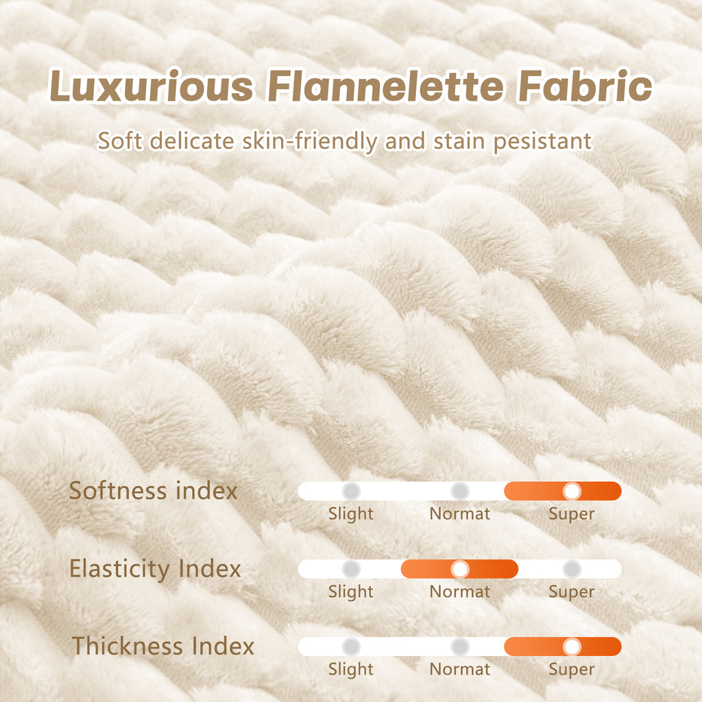 Ottoman Flannelette Fabric - White