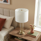 Luna Brushed Nickel Table Lamp with On/Off Switch