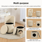Decorative Chair with Storage & Cat Bed Stool