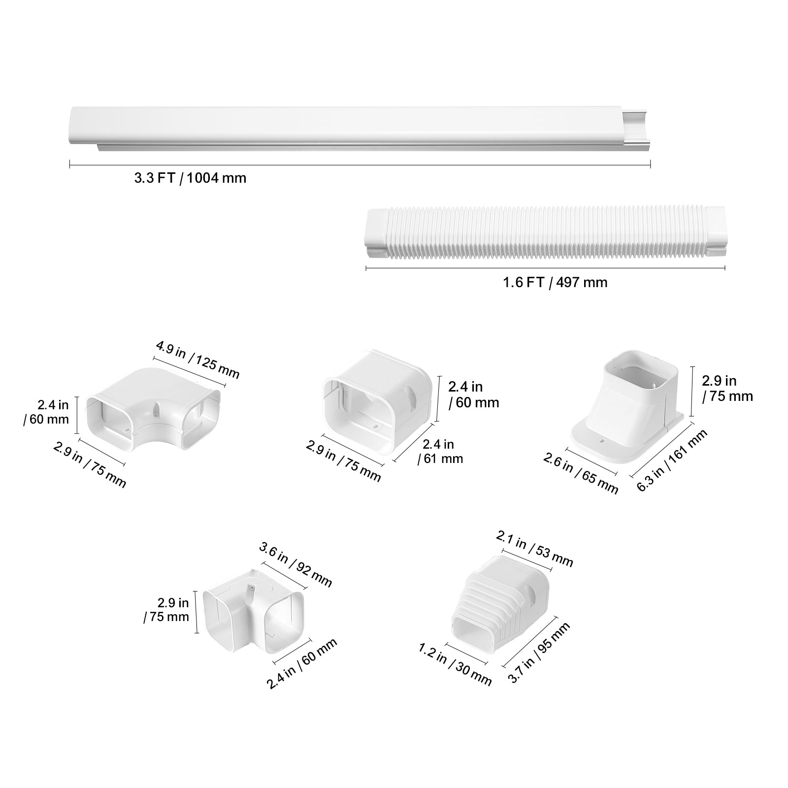Mini Split Line Set Cover (3-inch W, 15.8Ft L)