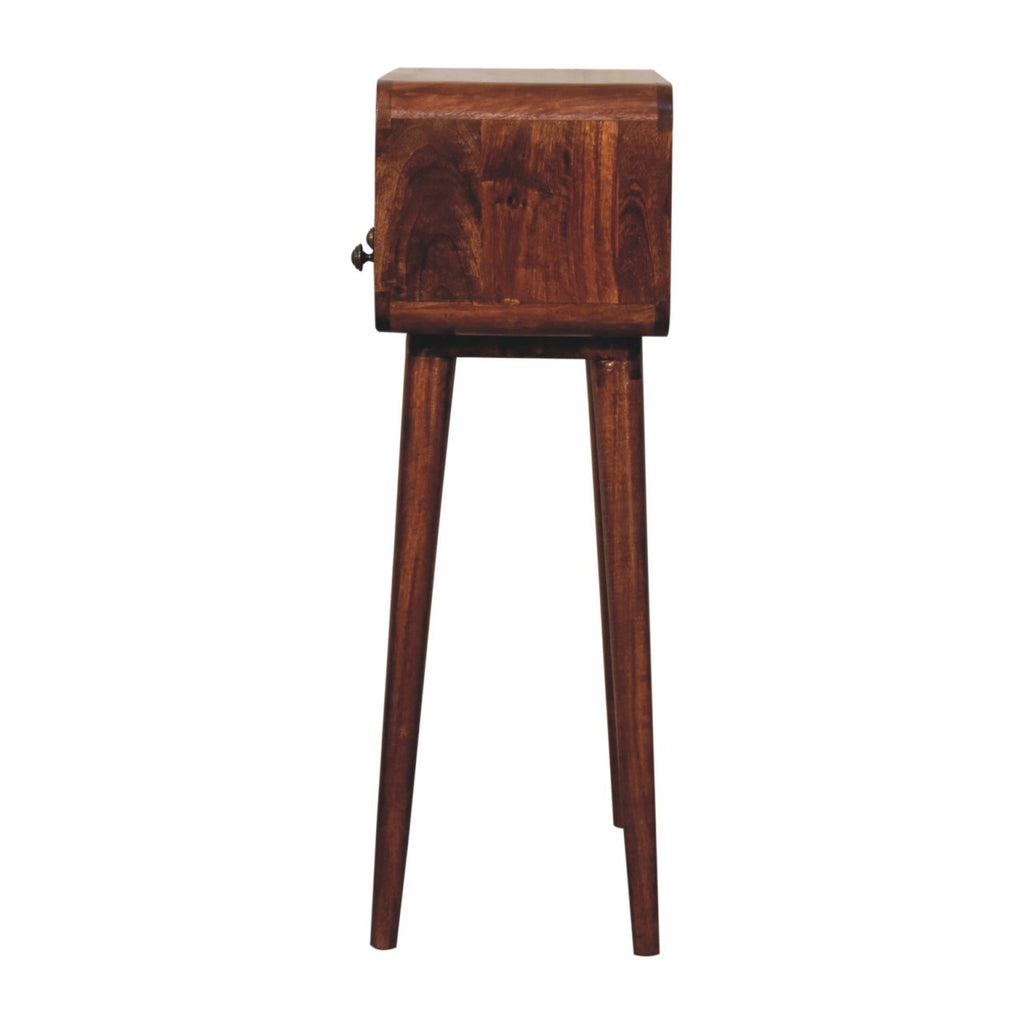 Solid Wood Mini Curved Honey Console Table