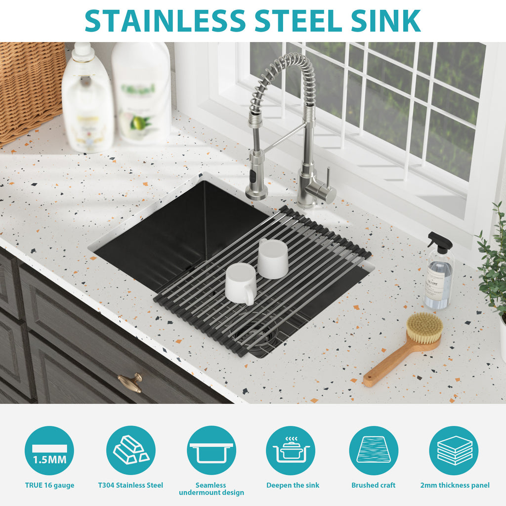 Laundry Sink 24 Inch - Undermount Gunmetal