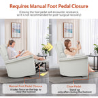Manual Rocker Recliner Chair for Adults - PU Light Gray