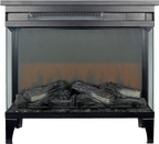 24 Inch Three Sided Glass Electric Fireplace with Feet