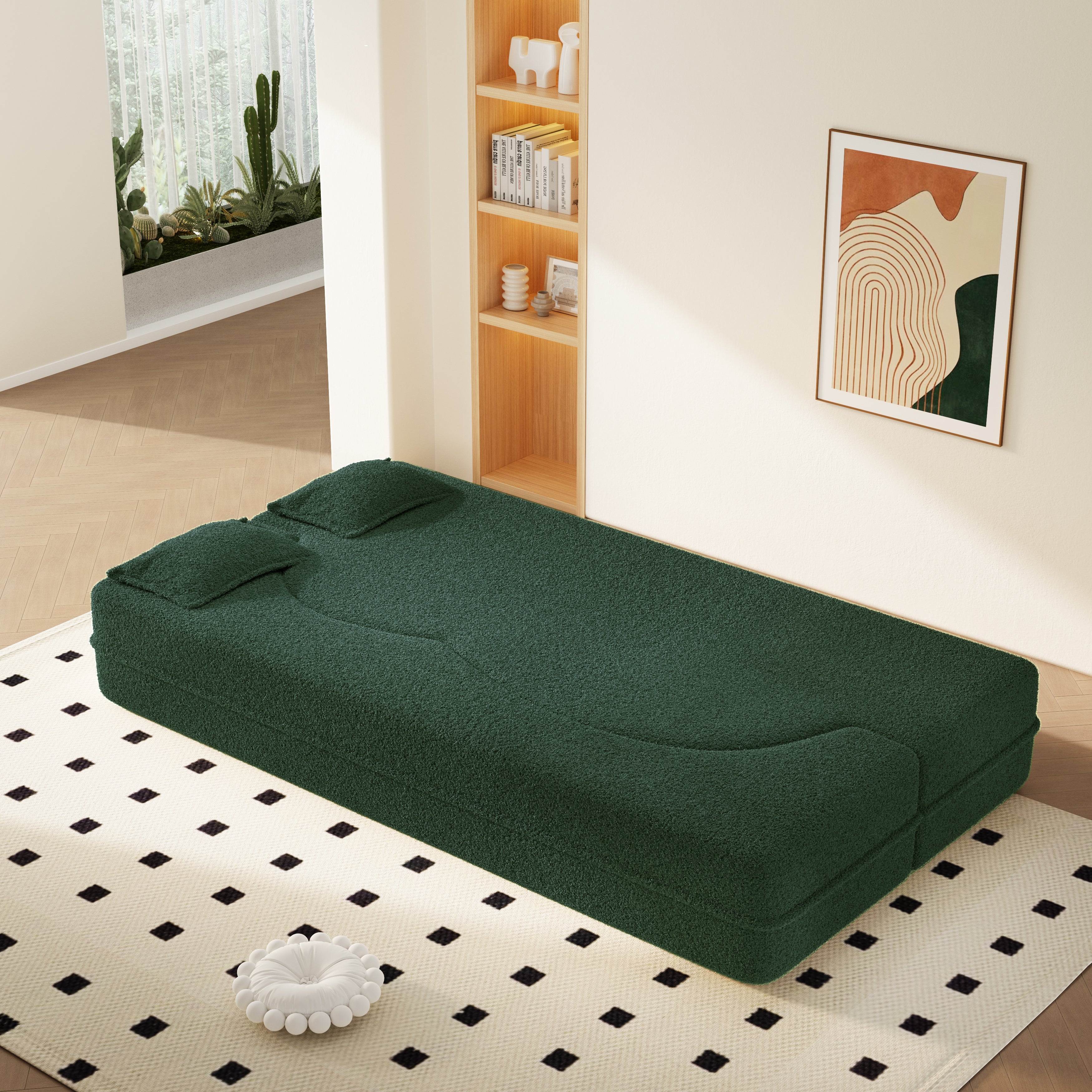 Modern Floor Sofa with 2 Pillows