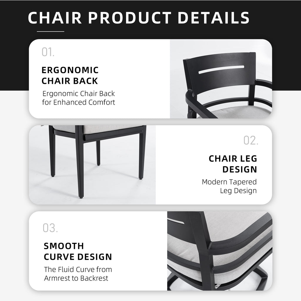 Modern 7PC Outdoor Patio Aluminum Dining Set