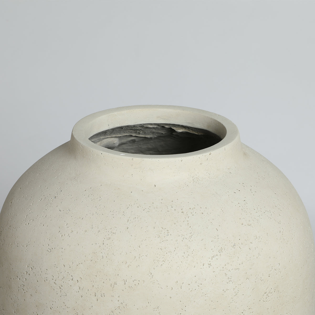 Round Concrete Planter - Large Outdoor Indoor Handmade Decorative Pot