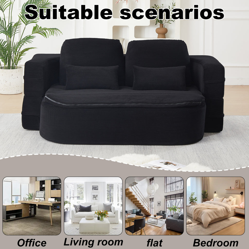 75'' 2-in-1 Foldable Sofa Bed