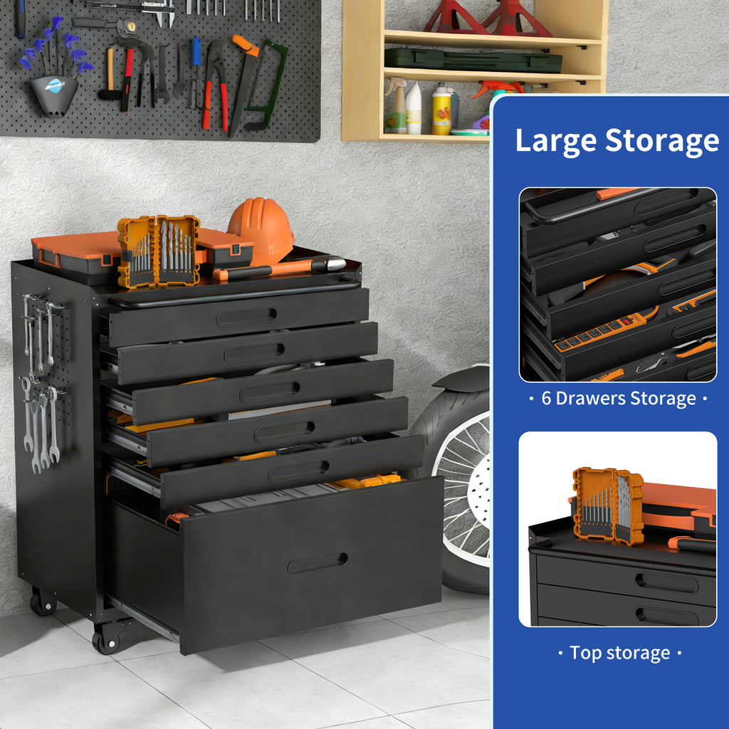 34.3" Rolling Tool Chest with 6 Drawers