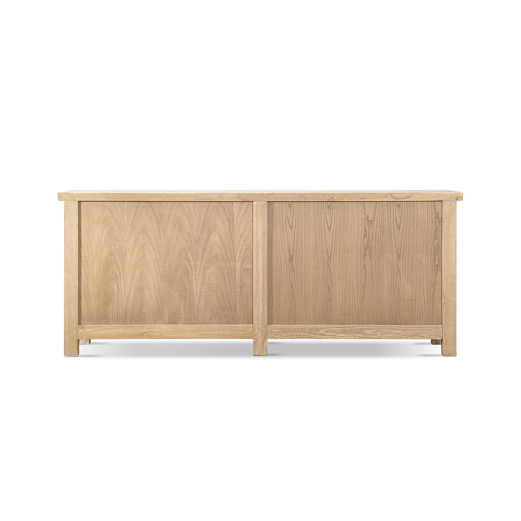 Rowan 91" Reclaimed Pine 4-Door Crossbar Sideboard Cabinet