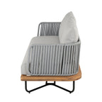 Lucca Outdoor Acacia Wood Rope Woven Sofa Sectional Set