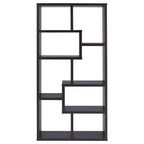 8-Shelf Cappuccino Geometric Bookcase