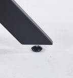 Black Dining Table with Cross Metal Leg and Tempered Glass