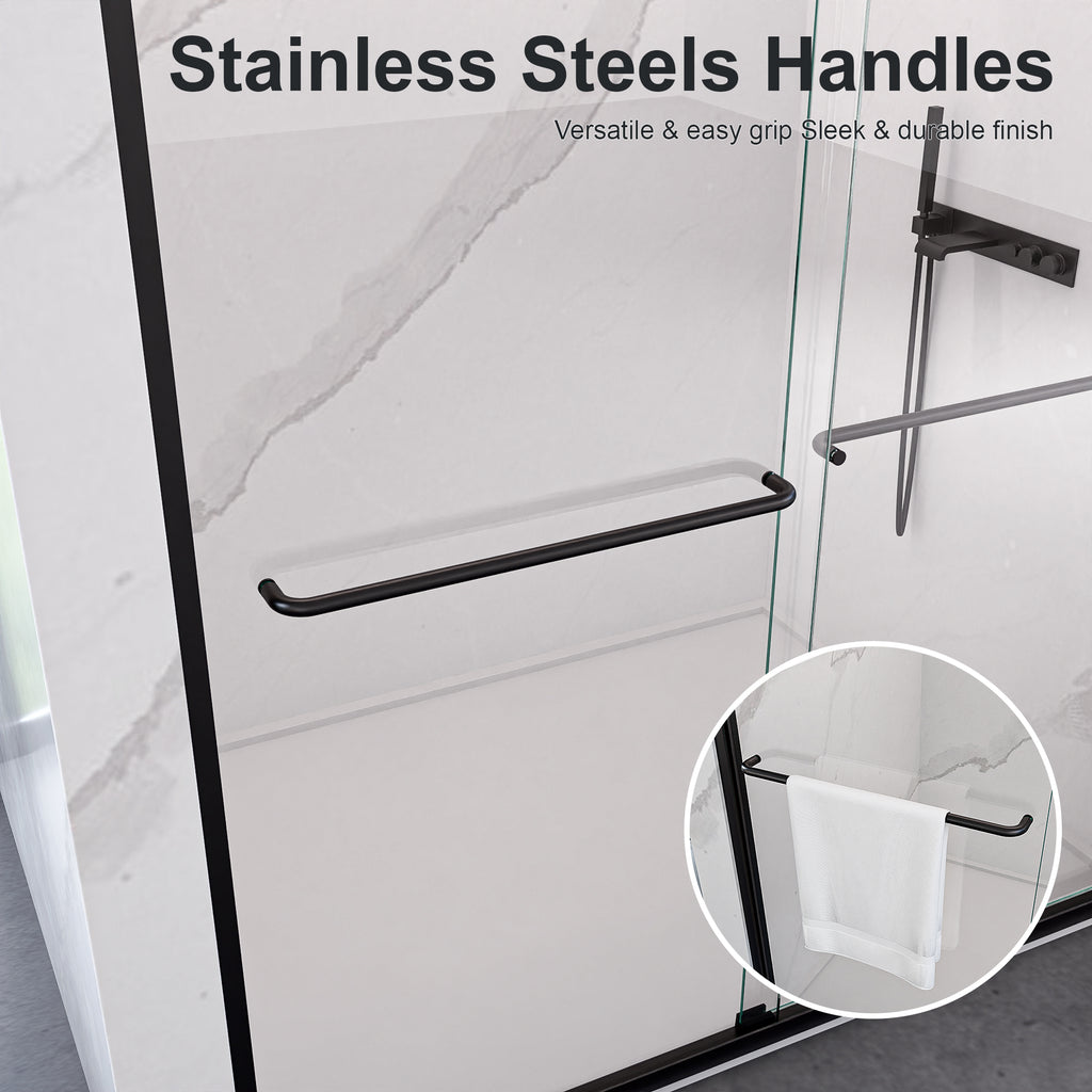 44"-48"W*72" H Semi-Frameless Double Sliding Shower Door