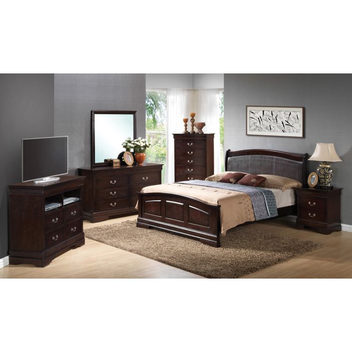 Elegant King Bed in Warm Cappuccino