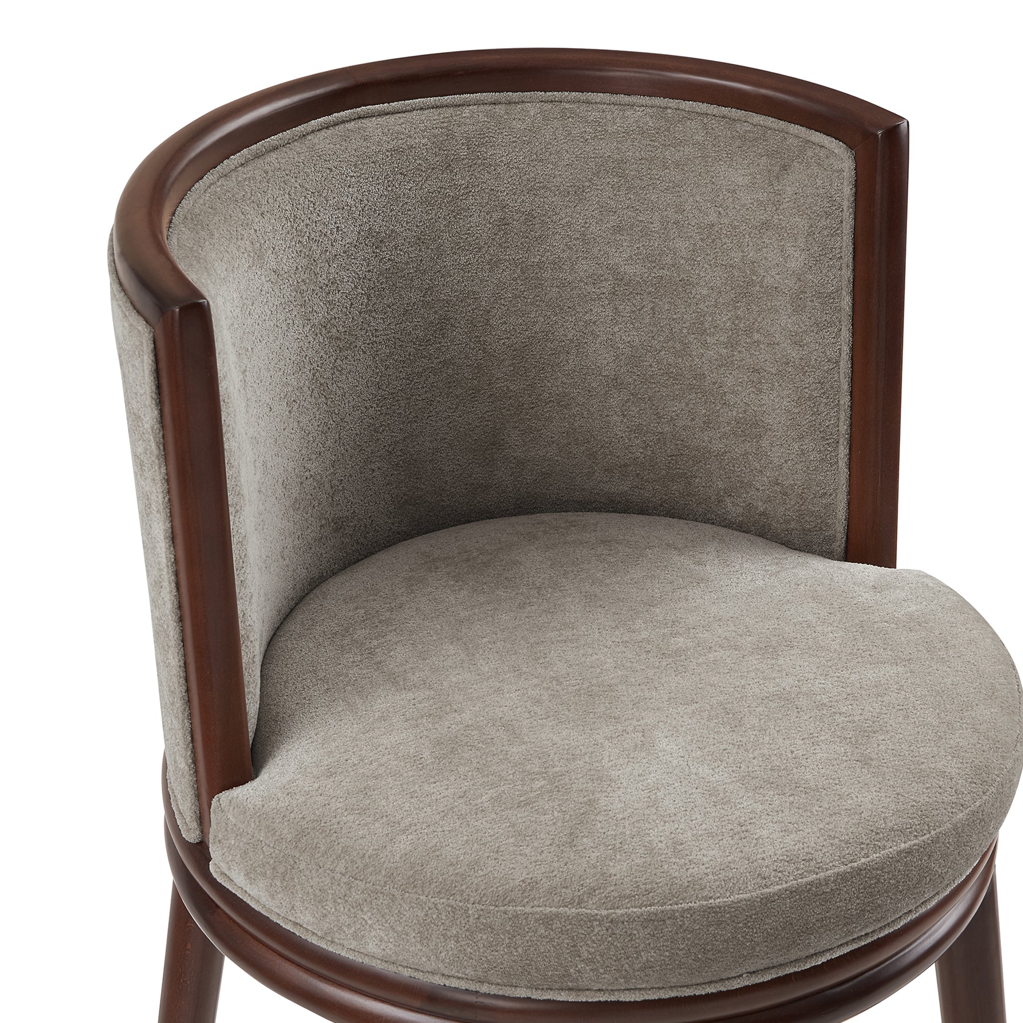 Evalyn Dove Textured Chenille Barstool with Beech Wood Legs