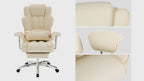 Big and Tall Executive Office Chair with Footrest - Beige