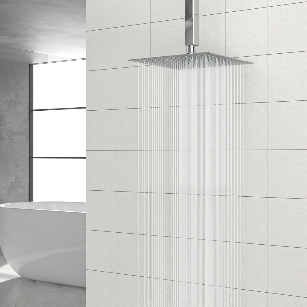 10" Square Rainfall Shower Head, Wall/Ceiling Mounted