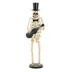 Metal Skeleton Musician Statue