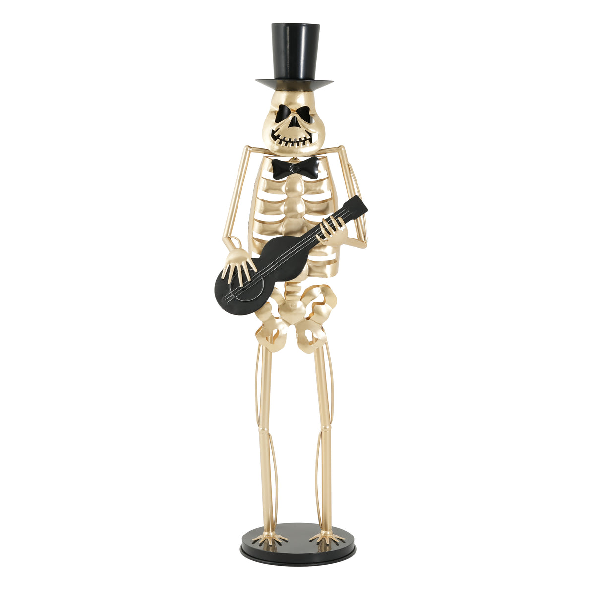 Metal Skeleton Musician Statue