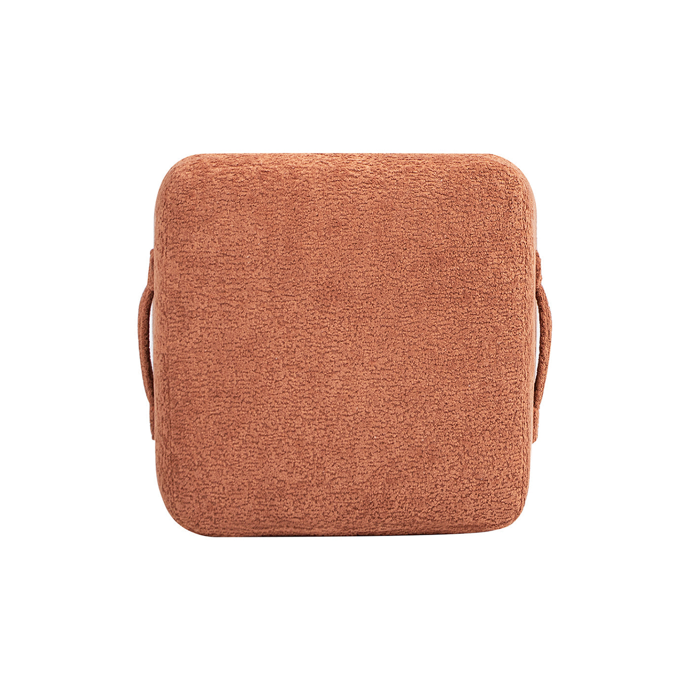 Oliver 16' Tapered Square Upholstered Ottoman in Spice Orange Fleeced Teddy