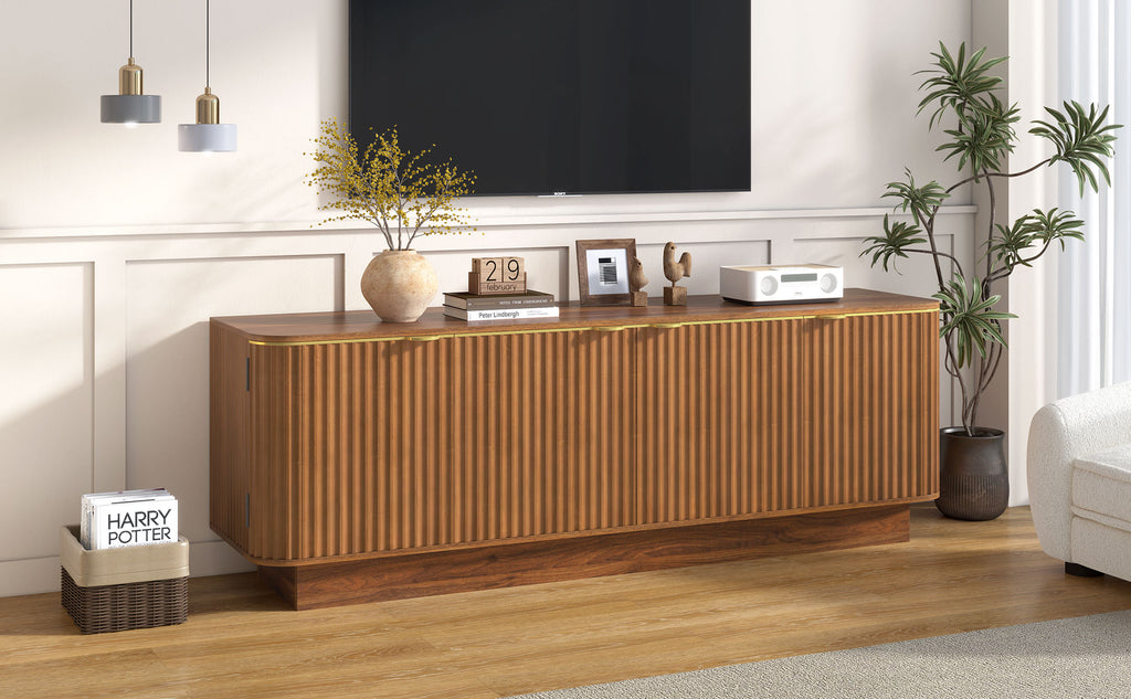 Vibe Haus Mid-Century Modern TV Stand for 70 Inch TVs