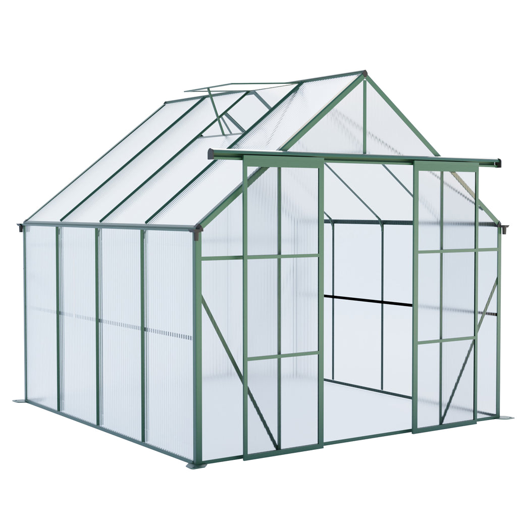 8x8 FT Double Door Polycarbonate Greenhouse