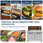 Orikool 48 IN Commercial Refrigerators Sandwich Prep Table