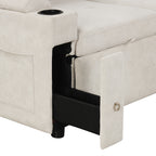 L-Shaped Sofa Couch Convertible Sofa Bed with Storage