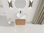 24" Wall-Mounted Bathroom Vanity With Ceramic Art Sink