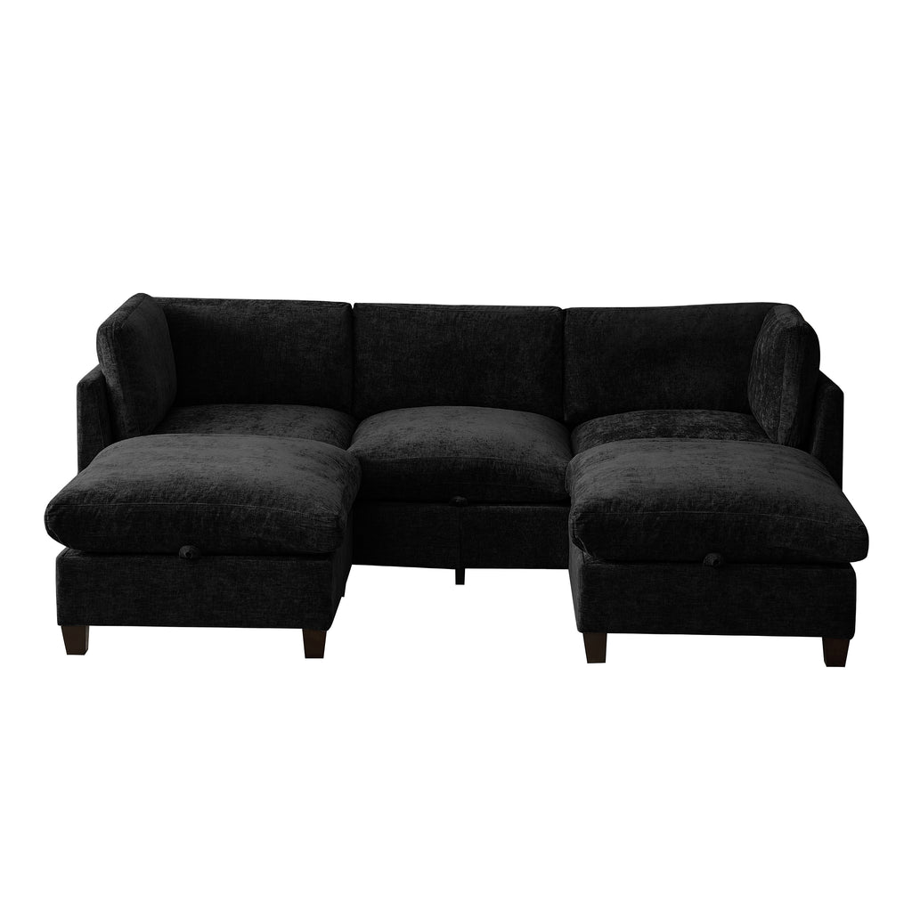 96.5" Sectional Couch for Living Room, Upholstered Soft Chenille Fabric Sofa