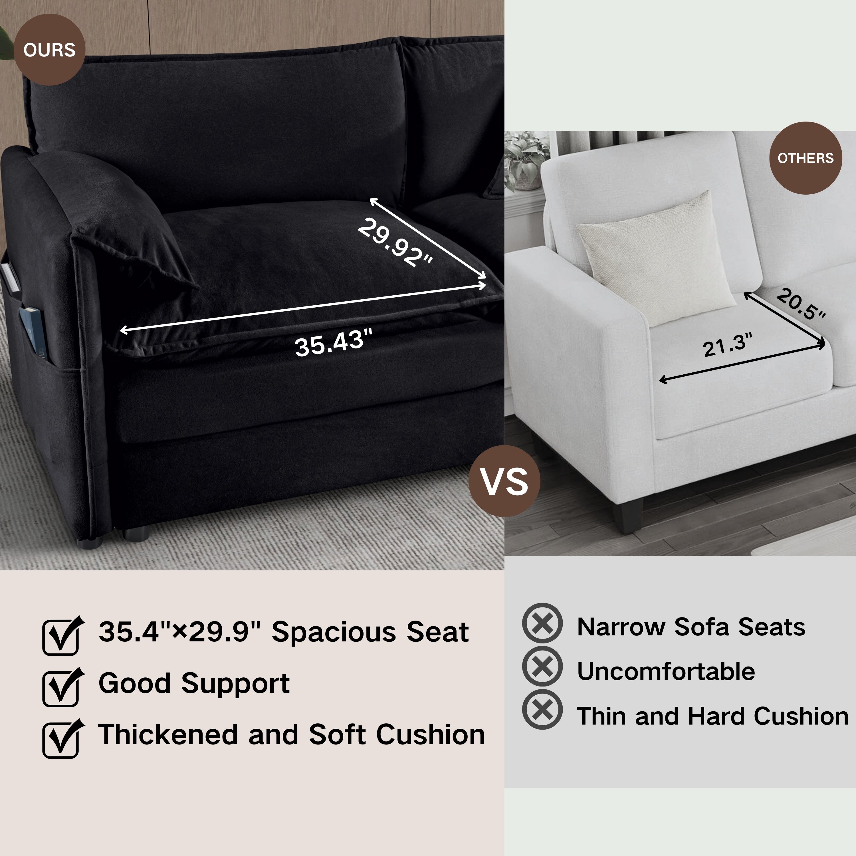 Oversized 57.48" Recliner Chair with Movable Ottoman