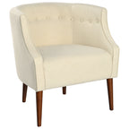Modern Club Chair with Button-Tufted Back & Tonal Piping
