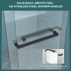 Double Sliding Shower Door 48" W x 76"H - Matte Finish