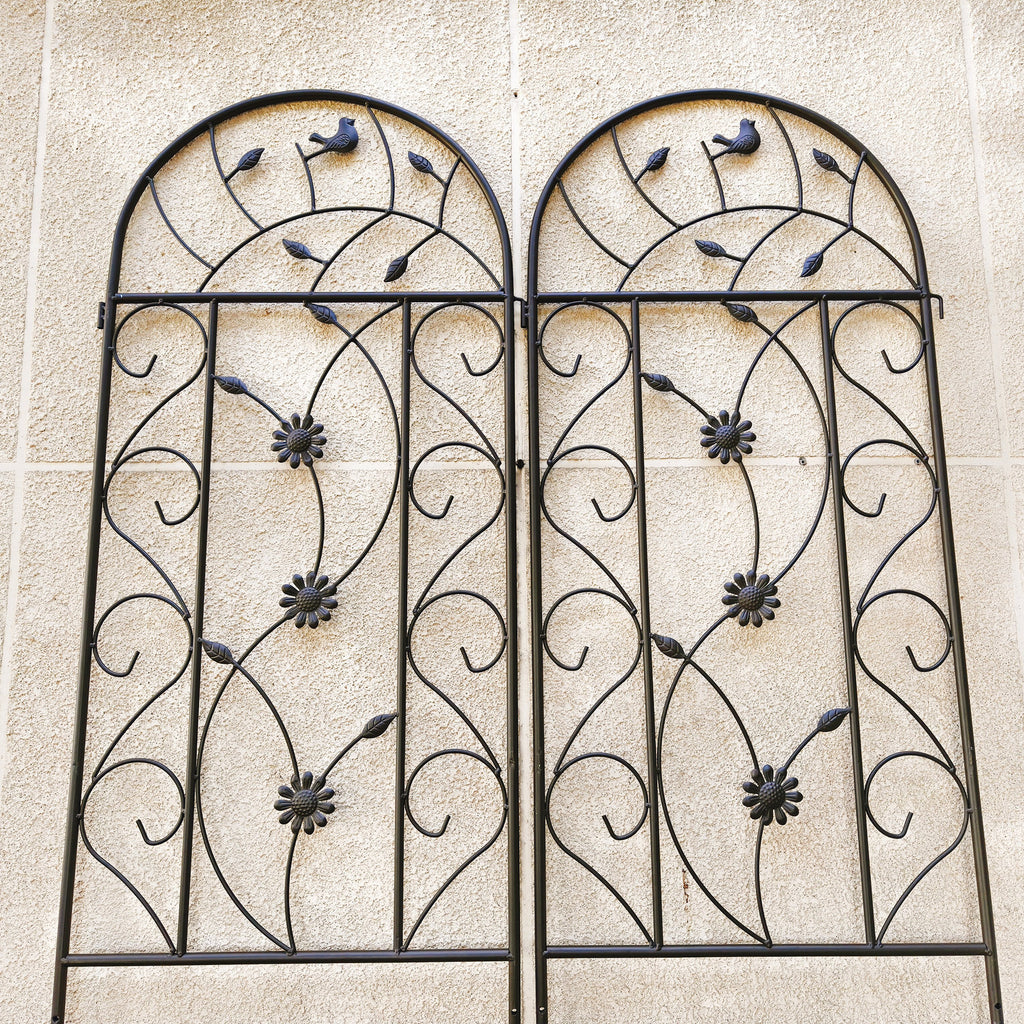 4-Pack Metal Garden Trellis, 86.7 x 19.7 Inches, Rustproof Iron, Brown