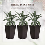 Outsunny Set of 3 Tall Planters with Drainage Hole